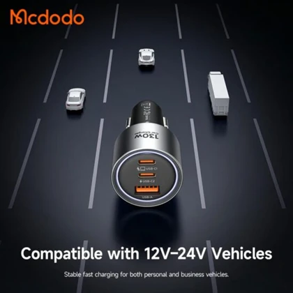 شارژر فندکی فست شارژ مک دودو MCDODO مدل CC-3190 توان 130 وات