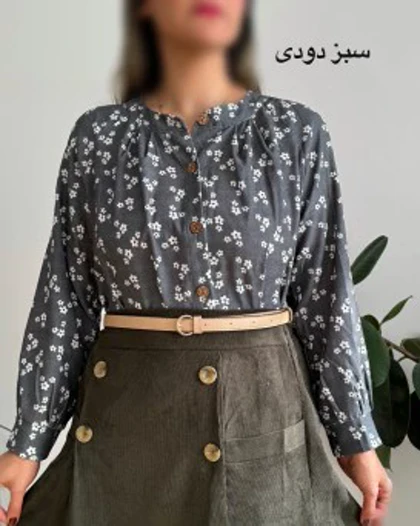 شومیز مخمل کبریتی طرحدار