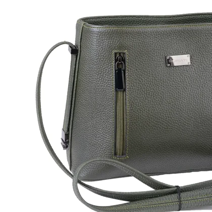 کیف دوشی چرم زنانه سبز یشمی026