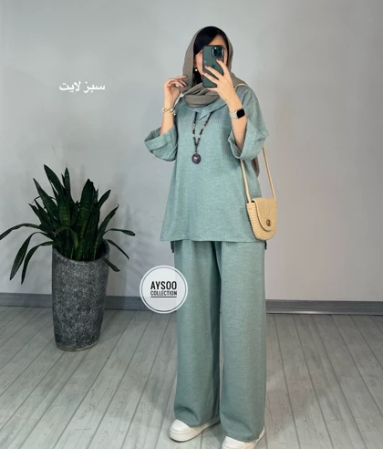 ست تونیک و شلوار تافته