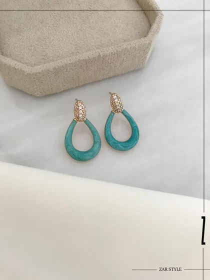 گوشواره میناکاری آویز اشکی