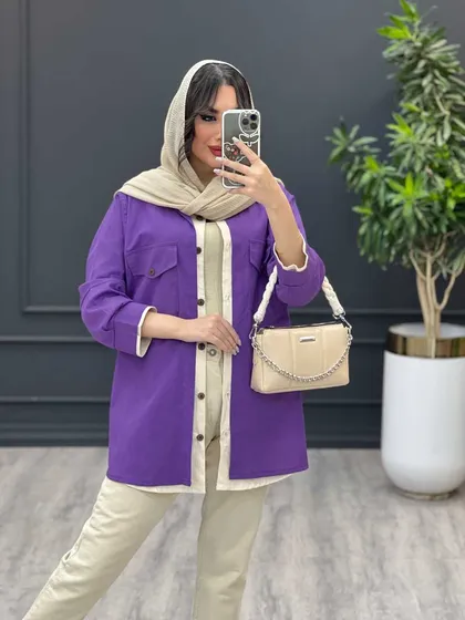مانتو ترکیبی آستین پیله