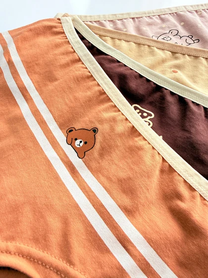 شورت جنیفری زنانه نخ پنبه عروسکی طرح خرس سون Seven