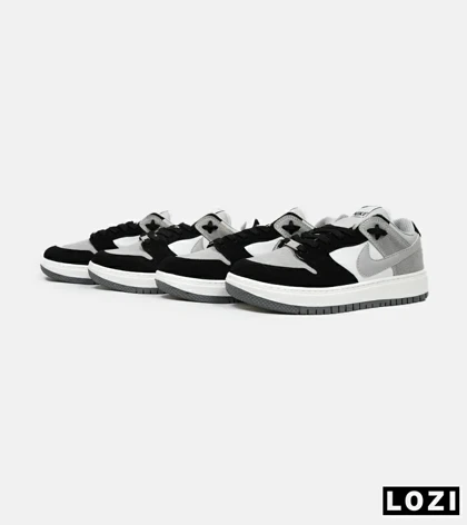 کفش کتانی مردانه طوسی مشکی سفید نایک NIKE SB