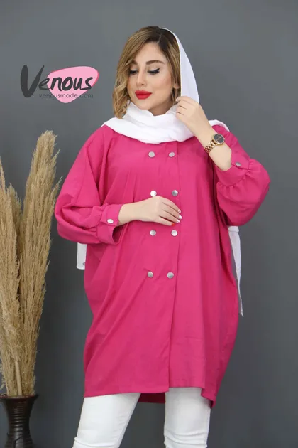 مانتو پانچ یقه دو دکمه