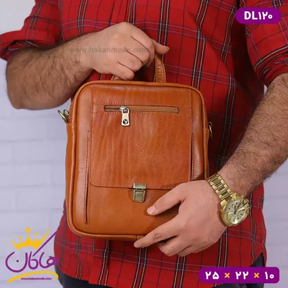 کیف دوشی چرم طبیعی چرمسال سایز بزرگ DL120