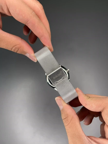 ساعت مچی رادو فول دیت بند حصیری استیل صفحه مشکی Rado