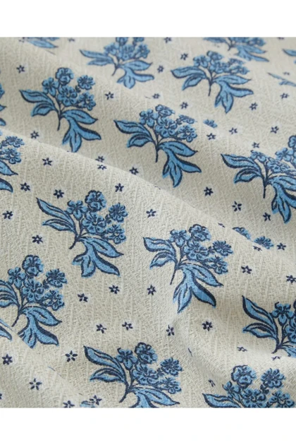 روتختی پیکه یک نفره English Home مدل Blue Bouquet پنبه‌ای - آبی