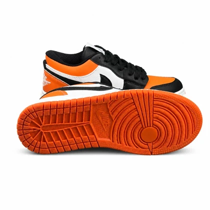 کفش کتانی زنانه مدل جردن وان مشکی نارنجی Nike Air Jordan1