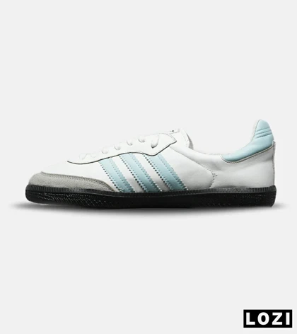 کفش کتانی مردانه و زنانه سامبا سفید آبی قهوه ای ADIDAS Samba مدل 7219