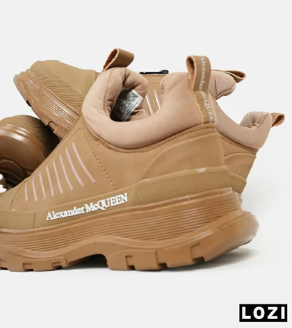 کفش کتانی نیم ساق قهوه ای Alexander McQueen