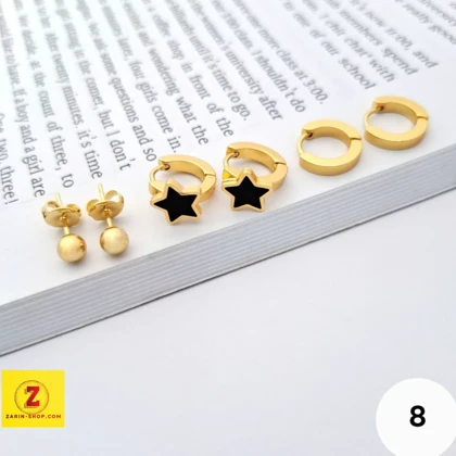پک گوشواره 3 تایی استیل