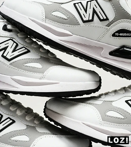 کفش کتانی مردانه سفید طوسی NEW BALANCE yg niubailun