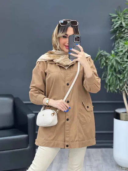 مانتو کتان سرشانه پاگن نیلیا