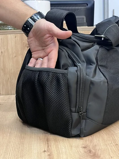 ساک ورزشی پارچه دیبا مشکی سایز متوسط کد 1835