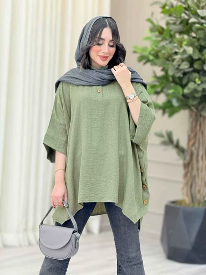 مانتو پانچ بغل سه دکمه کتایون