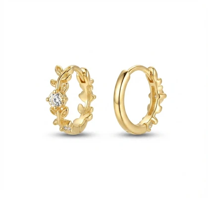 گوشواره ژوپینگ طرح پروانه حلقه‌ای عکس دوم