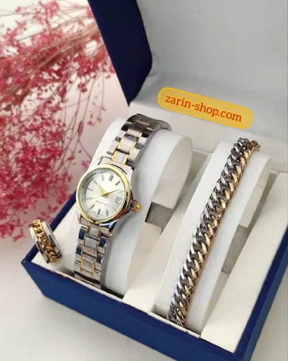 ست زنانه ساعت دستبند انگشتر 390500600