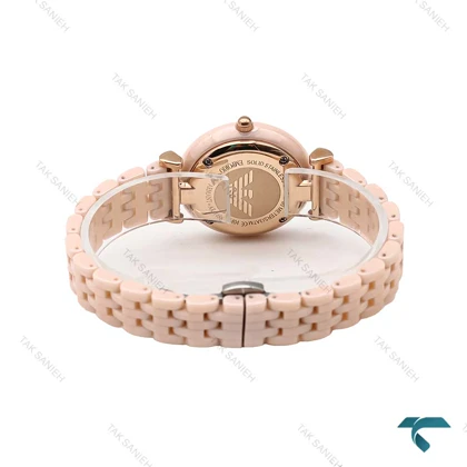 ساعت زنانه امپریو آرمانی صورتی سرامیکی ایندکس خط Armani-6757-L