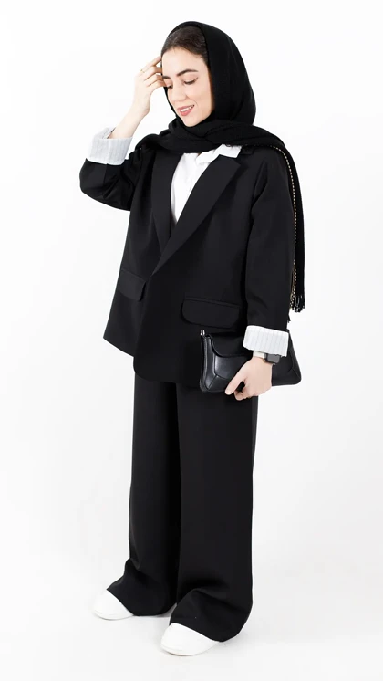 کت بلوئه آستین راه راه