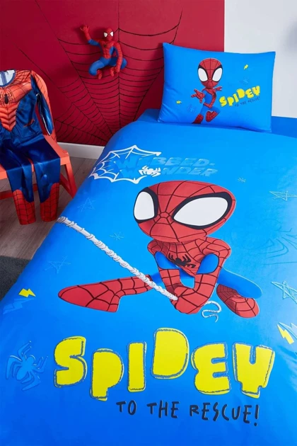 سرویس روتختی یک نفره Özdilek مدل Spidey Power پنبه‌ای - آبی