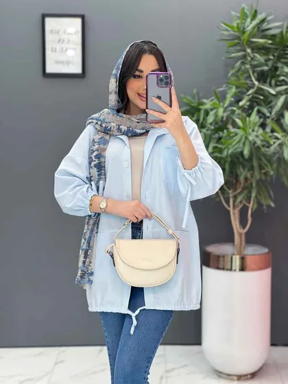 مانتو جیب دوبل آستین بند دار