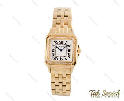 ساعت کارتیه زنانه Panthere نگین‌دار سایز مدیوم Cartier-3808-L