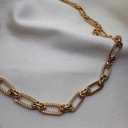 گردنبند زنجیری ژوپینگ زنانه طرح بیضی طلایی | مدل ترند و براق