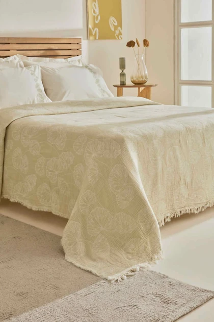 سرویس روتختی پیکه دو نفره Karaca Home مدل Ginkgo Leaf - سبز