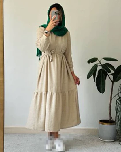 پیراهن مانتویی ماکسی نازلی