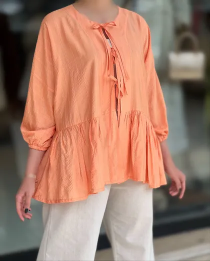 مانتو پاپیونی چین‌دار کد 530