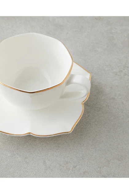 سرویس فنجان قهوه دو نفره English Home مدل Pure Poem Bone China - سفید-طلایی
