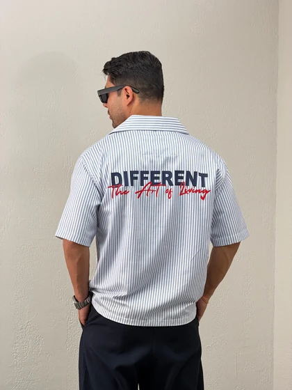 پیراهن مردانه راه راه باکسیDIFFERENT