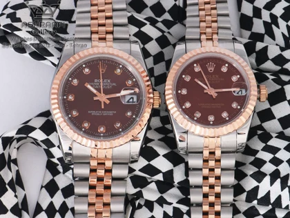 ساعت رولکس دیت جاست صفحه قهوه‌ای Rolex datejust Sh2C