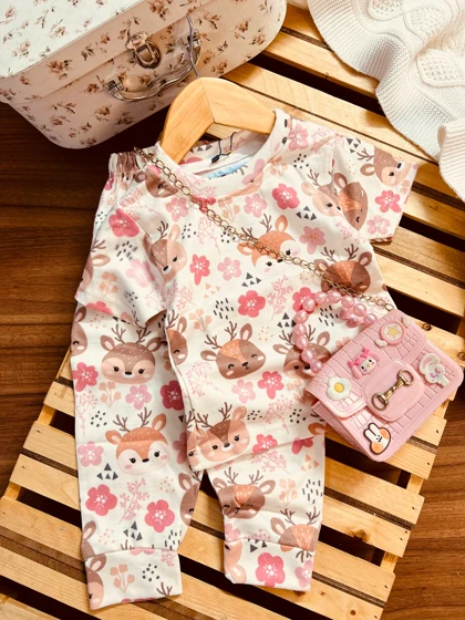 ست آستین کوتاه و شلوار بهاری