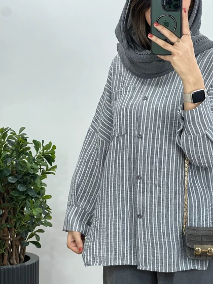 تونیک مانتویی لینن پنبه ویدنا
