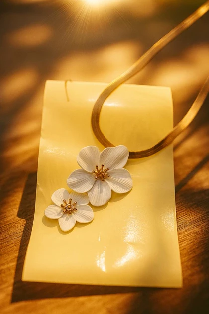 ست گردنبند و گوشواره بابونه