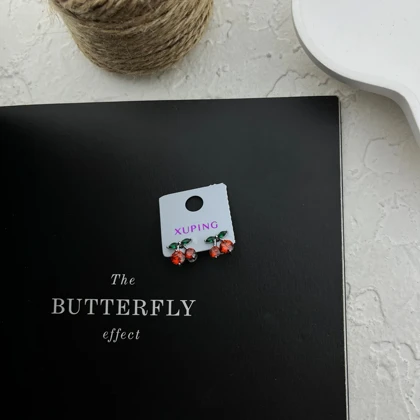 گوشواره زنانه طرح گیلاس ژوپینگ، ظریف و دوست‌داشتنی Xuping