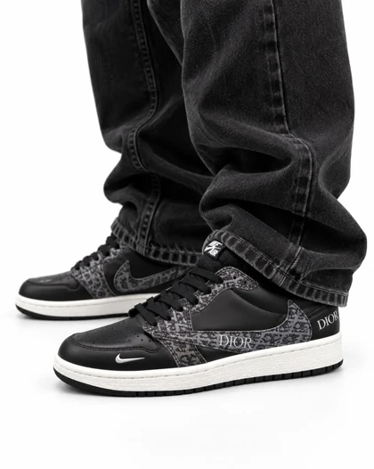 کفش کتانی مردانه مدل نایکی ترویس دیور مشکی طوسی Nike travis