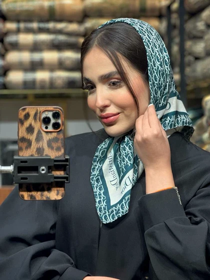 مینی اسکارف نخی کالکشن سبز زمردی پاییزه