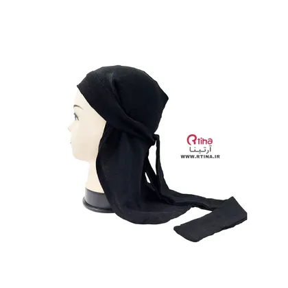 دورگ سر زنانه مشکی پارچه نخی ( بند کوتاه)