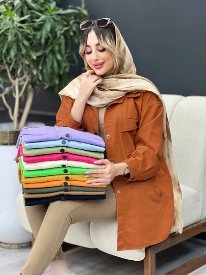 مانتو کتان مداد رنگی