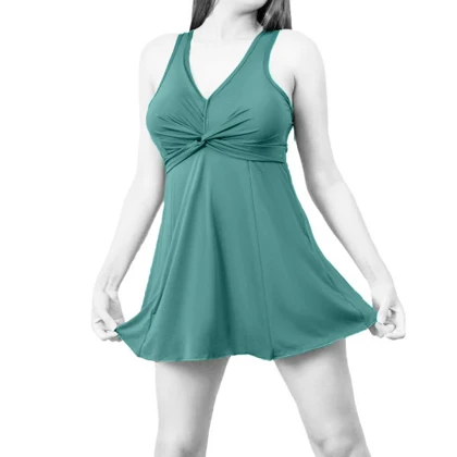 مایو شنا زنانه طرح اسپیدو دامن دار 0400 کله غازی