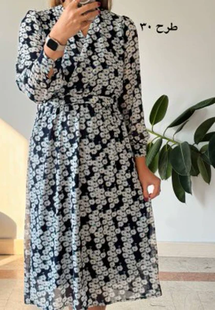 پیراهن حریر سرمه سری 10