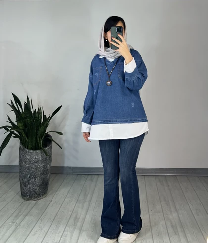 تونیک مانتویی جین دینا 1