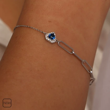 دستبند نقره قلب رنگی کد 351247