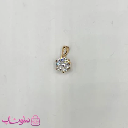 آویز گردنبند زنانه ژوپینگ طرح تک نگین سفید کد 991