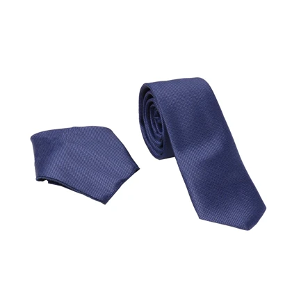 ست کراوات و پوشت سرمه‌ای ساده