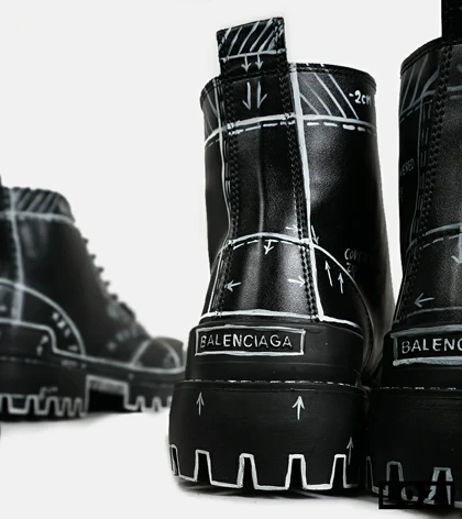 بوت مردانه مشکی BALENCIAGA Sketch مدل 6748