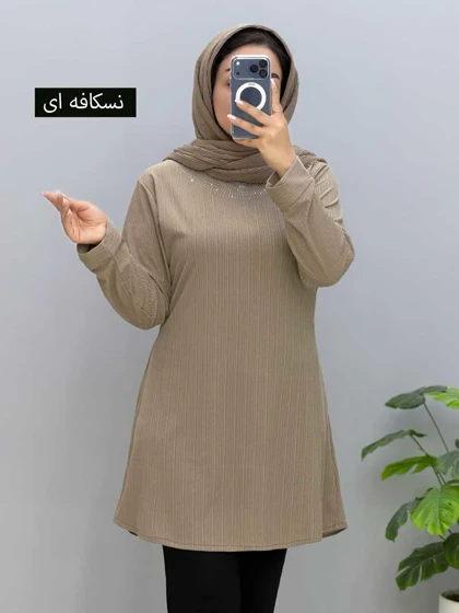 تونیک یقه گرد کریشه سیلان کد 9352598